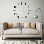 vidaXL 3D Wall Clock Modern Design 100 cm XXL Black