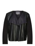 Carnewsound Faux Leather Mix Blazer Otw Black ONLY Carmakoma