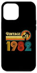 Coque pour iPhone 15 Pro Max Cadeau d'anniversaire vintage 1982 pour homme femme 42 ans rétro paume