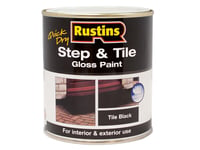  Rustins Quick Dry Step & Tile Paint Gloss Black 250ml RUSSTPBK250Q