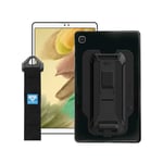 Armor-X TPU Impact Black Protection Case for Galaxy Tab A7 Lite 8.7" (SM-T220 & T-225) With KickStand & Handstrap - Integrated X-Mount Type-T adaptor