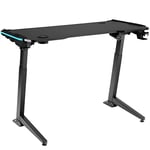 TecTake Table de Bureau à Hauteur réglable électriquement avec éclairage LED Table de Gaming Bureau de Gaming Table d’Ordinateur Bureau Assis/Debout - Noir