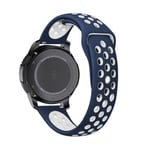 Samsung Gear S3 Frontier / S3 klockarmband silikon mjuk värmeavledande - Vit och blå multifärg