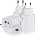 4-Pack 12w Chargeur Usb, 5v/2.4a Prise Usb Adaptateur Usb Bloc Chargeur Usb, Prise Secteur Usb Compatible Avec Iphone Samsung Huawei Xiaomi Oppo Lg