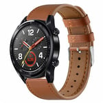 Strap-it Bracelet cuir - compatible pour Huawei Watch GT 2 (serré marron)