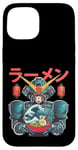 Coque pour iPhone 15 Ramen japonais Mecha Robot géant La grande vague Anime