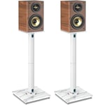 RFIVER Universal Floor Speaker Stands 28 Inch for Surround Sound - Holds Satellite & Small Bookshelf Speakers up to 10kgs - Cable Management - Easy Assembly - Set of 2 - Marbled(Speakers Not Included)