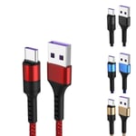 5a Type C Usb Csuper Fast Charging Cable Data Sync Charger P30 P Apple Red