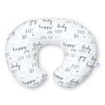 Boppy Soutien Allaitement également connu comme coussin d'allaitement pour bébé 0+ mois, forme ergonomique avec soutien pour maman et enfant, soutien pour bébé pour allaitement et allaitement maternel