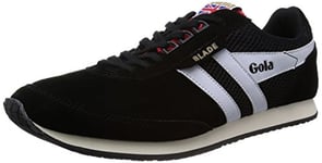 Gola Mens Blade Suede Low-Top CMA 702 Black/White/Red 8 UK, 42 EU