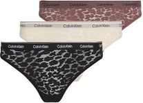 Calvin Klein 3 Pack Brazilian (Low-Rise) 000QD5225E Culottes brésiliennes, Multicolore (Black/Coccoon/Keep Sake Rose), L Femme