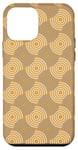 Coque pour iPhone 12 mini Beige Brown Cream Circle Ring Discs Curve Zen Art Pattern