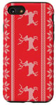 Coque pour iPhone SE (2020) / 7 / 8 Christmas Stitch Pattern Red White Reindeer Holiday Graphic