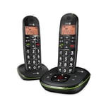 Doro PhoneEasy 105wr Téléphone sans Fil pour Seniors avec Grandes Touches, Son Amplifié et Répondeur Intégré (Noir) [Version Française] (Noir Duo)