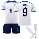 -23 World Cup England Hemma T-shirt fotboll Uniform för vuxna barn - Perfet No.9 Harry Kane 22