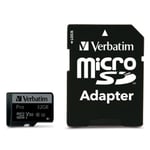 Verbatim Minneskort microSD 32GB Med Adapter Pro U3 - Svart