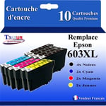 T3AZUR - 10 Cartouches Compatibles avec Epson 603 XL pour Epson WorkForce WF-2820DWF WF-2830DWF WF-2840DWF