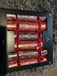 BNIB John Lewis Peacock Luxury 6 Christmas Crackers 12" Plastic Free Red & Gold