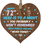 Funny 72nd Birthday Gift For Women Men Wooden Heart Plaque - Won't Remember - Dark Wood Sign Keepsake, Joke Humour Banter Happy Birthday Present for Mum Nanny Friend Granny Wife Auntie