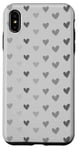 Coque pour iPhone XS Max Cœurs gris sur fond gris neutre