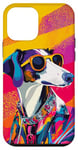 Coque pour iPhone 12 mini Barzoï Dog Fashion, joli pop art coloré