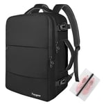 Taygeer Sac a Dos Voyage Cabine Avion, Bagage à Main 45x36x20 Easyjet, Sac à Dos pour Ordinateur Portable 15.6 pouces USB Charging Port, Sac a Dos Voyage Femme Homme Collège Affaire Scolaire, Noir