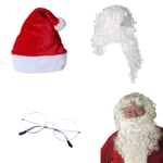 Juldekoration Tomte Skägg och Peruk Set 4PCS för Vuxna