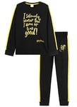 Harry Potter Pyjama Fille, Ensemble de Pyjama Long Fille, Pyjama Coton, Vêtements Fille, Idée Cadeau, 7-14 Ans (Noir/Gold, 9-10 Ans)