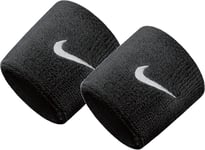 Nike Swoosh Wristbands 1 Pair Black Sweatband Gym Moisture Wicking Mens Womens