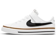 Nike Mixte enfant Court Legacy Big Kids Shoe, White Black Desert Ochre Gum Light Brown, 37.5 EU