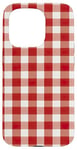 iPhone 15 Pro Red White Checkered Plaid Flannel Gingham Pattern Checker Case