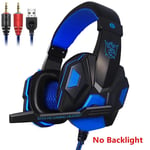 Casques de jeu filaires Casque supra-auriculaire avec micro ¿couteurs st¿r¿o Basses profondes pour ordinateur Xbox One PC Gamer-bleu sans r¿tro¿clairage_XINENGJI