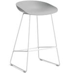 AAS 38 2.0 Barstol 65 cm, Rustfritt Stål Hvit / Concrete Grey, Concrete Grey