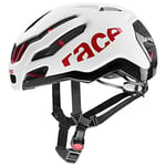 uvex Race 9 - Extremely Lightweight Performance Bike Helmet for Men & Women - Aerodynamic Ventilation - Optimized Ventilation - White - Red Matt - 53-57 cm