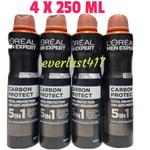 Loreal men expert 5 in 1 carbon protect 48H anti perspirant Quick Dry250mL,4Pack