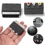 Game 21PIN Plug Adapter Input Scart Male to 3RCA Female For PS4 WII DVD VCR