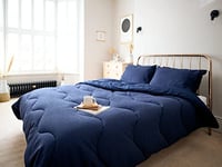 night owl - Coverless Duvet - 10.5 Tog - Double - Pure Cotton Collection - Luxury Bedding - Hypoallergenic - Machine Washable - Navy