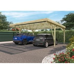 Carport toit plat - Bois traité autoclave - 2 voitures - 30,9 m² - VICTOR DESIGN  