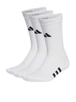 Adidas 3 Pack Of Men'S Training Cushioned Crew Socks - White