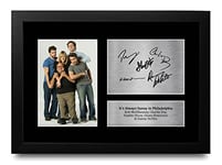 HWC Trading FR A4 Rob McElhenney, Charlie Day, Kaitlin Olson, Glenn Howeton & Danny DeVito Always Sunny in Philadelphia Gifts Printed Signed Autograph Picture for TV Show Fans - A4 Framed