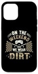 Coque pour iPhone 12/12 Pro Dirt Track Racing le week-end, nous portons un pilote de voiture Dirt Race