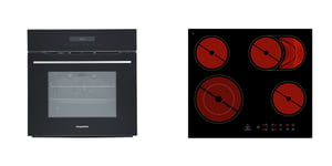 Four Cuisinière Plaque Cuisson Vitrocéramique Herdset sans Cadre Timer Pyrolyse