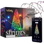 Twinkly Strings 750 LED RGB, Mappable LED Light Strip for Outdoor and Indoor, Christmas Lights, Smart LED Lights, Compatible with Alexa and Google Home, IP44, App Controlled, Black Wire, 60m