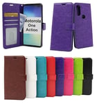 Crazy Horse Wallet Motorola One Action (Svart)