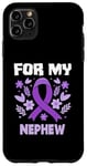 Coque pour iPhone 11 Pro Max Ruban violet de sensibilisation au lymphome de Hodgkin pour mon neveu