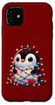 iPhone 11 Christmas Penguin with Light Strings Clumsy Cute Entangled Case