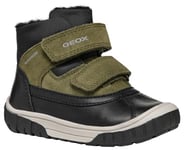 Geox B OMAR BOY WPF C Ankle Boot, Black/DK Green, 6 UK Child