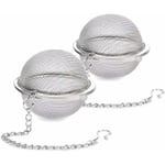 Jormftte - Lot de 2 boules à thé en acier inoxydable, passoires à thé en maille de 5,2 cm, filtre à thé de qualité supérieure, diffuseur à