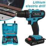 21V Cordless Hammer Drill Set Electric Impact Driver Screwdriver + 2 Battery NEW