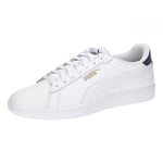 PUMA Unisex Smash 3.0 L Baskets, Puma White Puma Navy Puma Gold, 47 EU